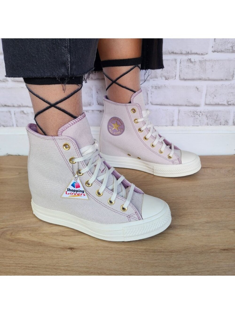 ⭐Converse Chuck Taylor Wedge Platform Hi 7.5 Womens shoes Sneaker Purple A12763C